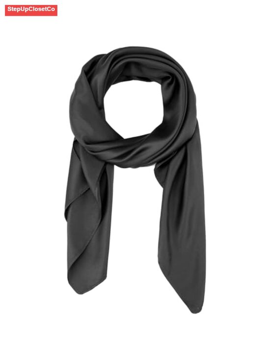 Accessories - Women's Square Scarf 43.3" Elegant Silky Satin Neckerchief Bandana